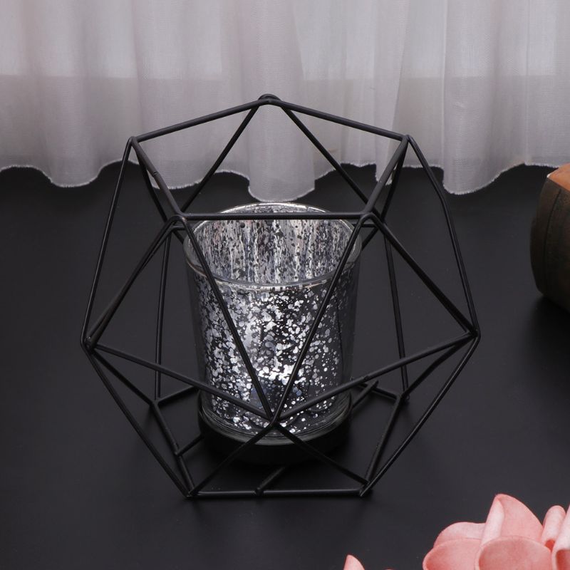 3D Geometric Candlestick Metal Candle Holder Wedding Home Decor Hot