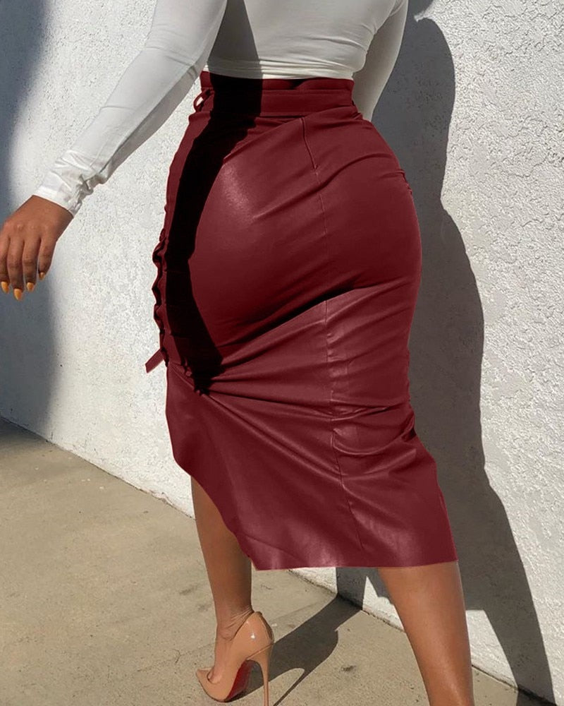 Sivire Leather Skirt