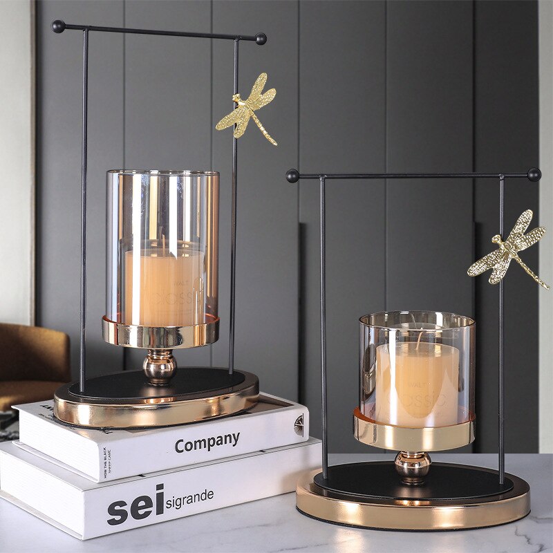 Luxury Dragonfly Metal Candle Holder