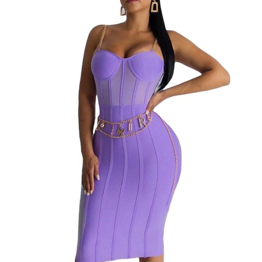 Purple Bandage Dress - ElaCo