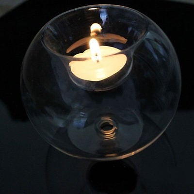 Transparent Hollow Glass Candle Holder
